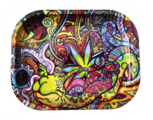 Kaleidoscopic Trippy Aliens Rolling Tray - Metal