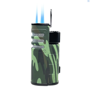 Ever Tech - M0304 Triple Torch Lighter with Cigar Punch Camo Color