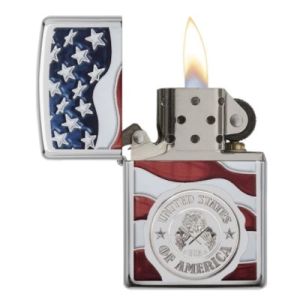 Zippo American Stamp on Flag