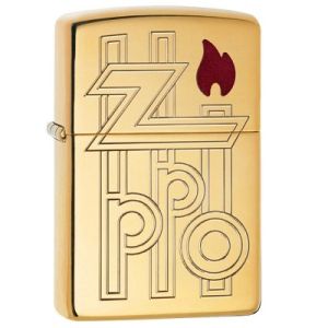 Zippo Armor High Polished Brass Abstract Logo