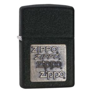 Zippo  Black Crackle Gold Zippo Logo