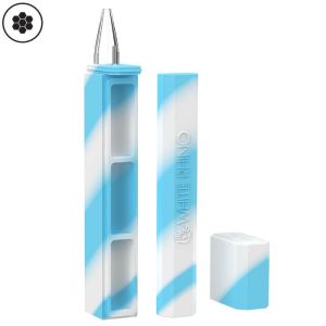 WHITE RHINO | DAB OUT CONTAINER WITH QUARTZ STRAW GLOW IN THE DARK