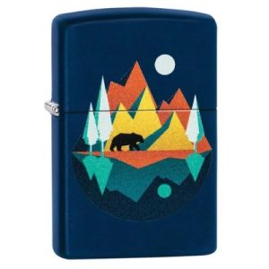 Zippo  Geometric Bear and Mountains Design