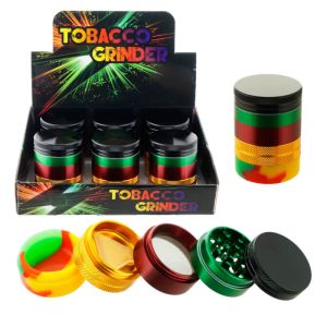 GR146 - 5 Part, 63mm Aluminum Grinder with Silicon Pollen Catcher