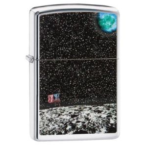 Zippo  High Polish Chrome Moon Landing Design