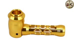 Generic - Metal Smoking Pipe with Glass Tube 3-Inch