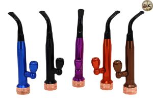 Generic - Metal Smoking Pipe with Tobacco Cutter.