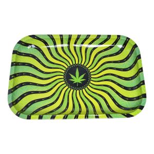 Hyporitze Green Leaf Rolling Tray - Metal