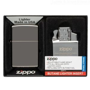 Zippo  Lighter & Single Butane Insert Gift Set