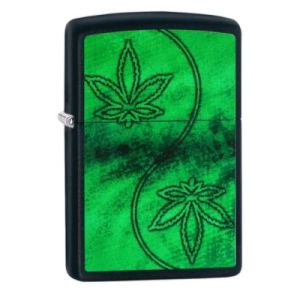 Zippo Neon Marijuana Leaves