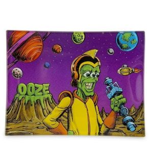 OOZE ROLLING TRAY - SHATTER RESISTANT GLASS - INVASION