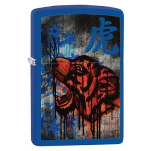 Zippo  Royal Blue Colorful Tiger Design