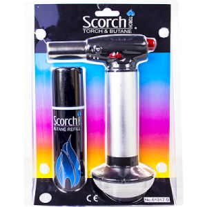 Scorch Torch Silver + 100ml Butane Torch Set