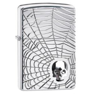 Zippo Spider Web Skull Design