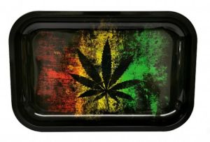 Rasta Vertical Flag  Rolling Tray - Metal