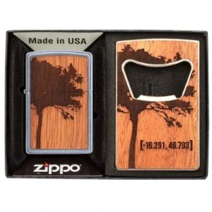 Zippo  WOODCHUCK USA Lighter & Bottle Opener Gift Set